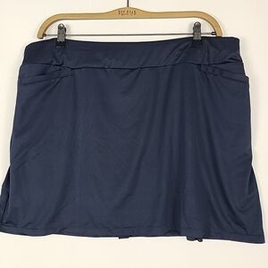 NWOT Tail White Label Navy Blue Flat Front Skort XXL Pleated UPF50